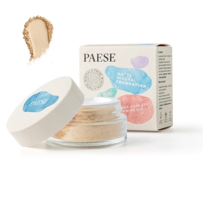 Fond de teint minéral matifiant PAESE Minerals - Vegan - 7 g